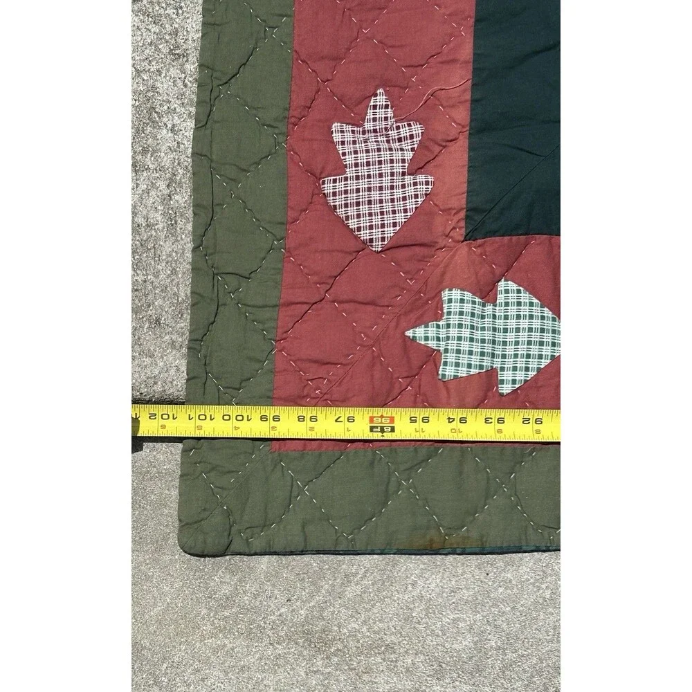 Vintage Handmade Cabin Lodge Quilt Deer Ducks Fishing Applique Patchwork 102x91
